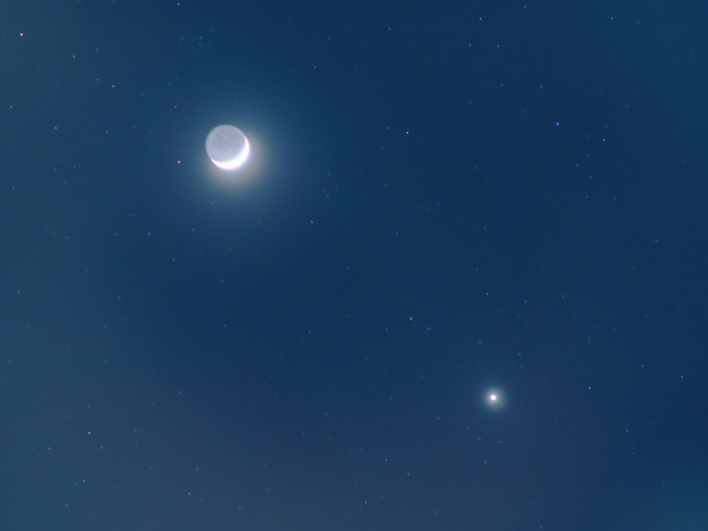 Conjunción entre Luna y Venus